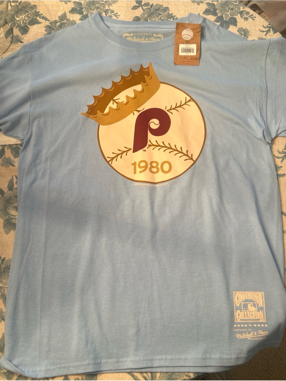 Mitchell & Ness Light Blue Cooperstown Collection Graphic Tee